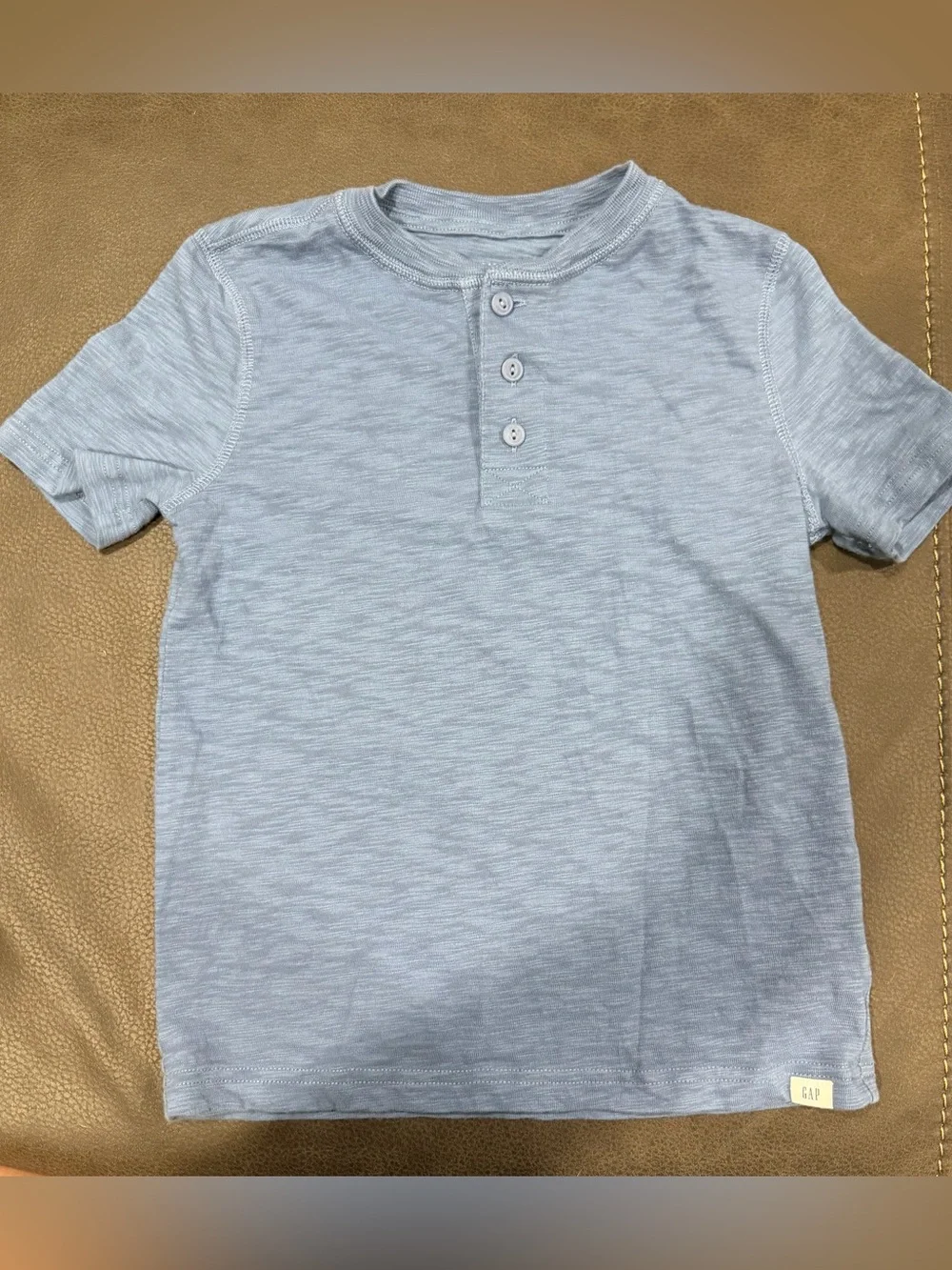 GAP Light Blue Short Sleeve Henley Tee